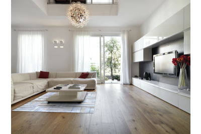 White stripes cowhide rug