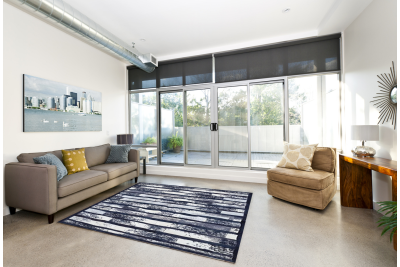 Salt and pepper stripes cowhide rug