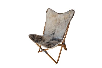 Tripolina cowhide chair, light brindle & natural frame 