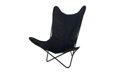 Butterfly 2020 black leather chair - black frame