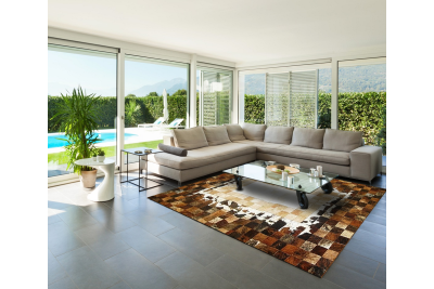 Earth cowhide rug