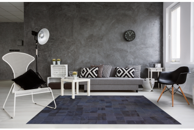 Black cowhide rug