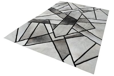 Cosmic Lines Gray cowhide rug