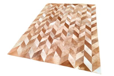 Beige Chevron cowhide rug