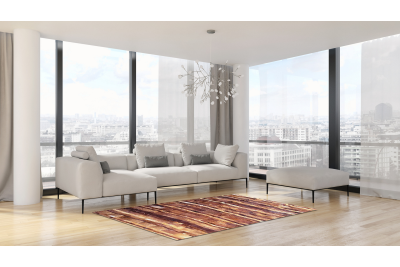 Brown stripes cowhide rug