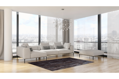 Chocolate stripes cowhide rug