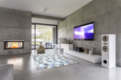 Gray, white and beige triangles cowhide rug