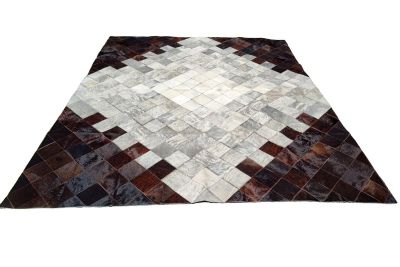 Gray & Brown Brindle rhombuses cowhide rug