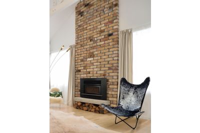 Butterfly 2020 salt & pepper cowhide chair - black frame