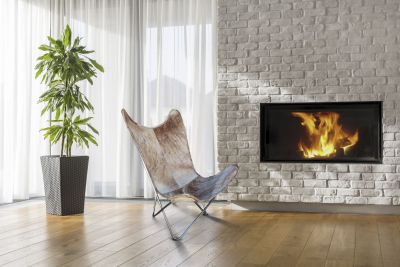 Butterfly 2020 light brindle cowhide chair - chrome frame