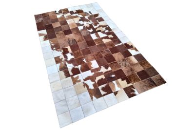 Brown & White River Cowhide Rug 