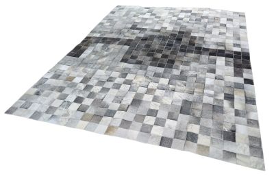 Light & Dark Gray cowhide rug 