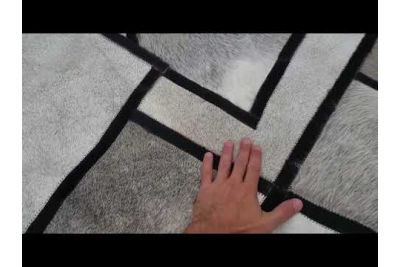 Cosmic Lines Gray cowhide rug