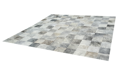 Gray brindle cowhide rug
