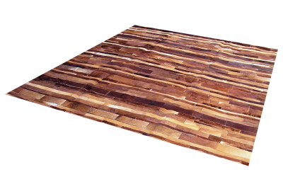 Brown stripes cowhide rug