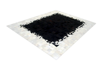 Nimbus black and white cowhide rug
