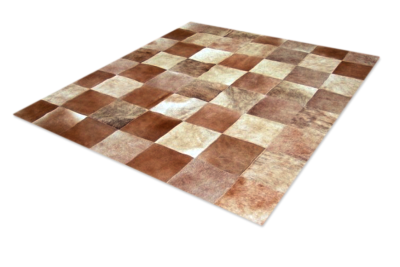 Brindle and beige cowhide rug
