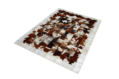 Tricolor cowhide rug