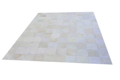 White cowhide rug