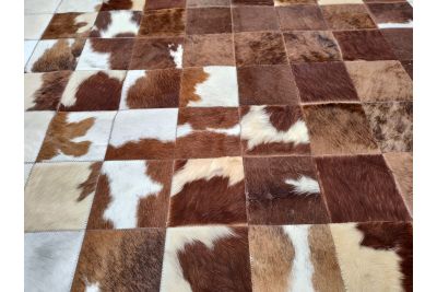 Brown & White River Cowhide Rug 