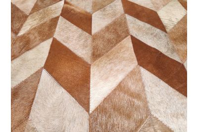 Beige Chevron cowhide rug