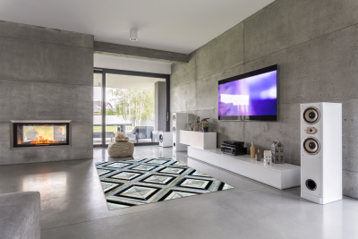 Gray and black diamond cowhide rug