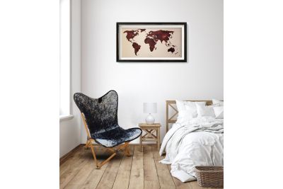 Tripolina cowhide chair, salt and pepper & natural frame 