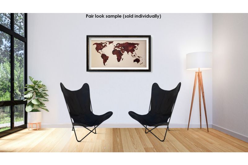 Butterfly 2020 black leather chair - black frame