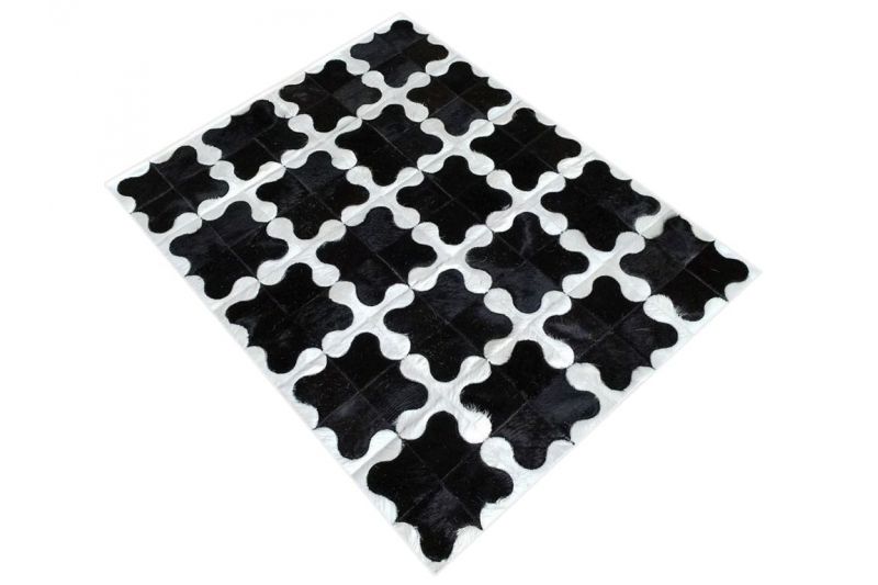 Black And White Puzzle Cowhide Rug Size, 8 X 10 Foot Rug In Cm