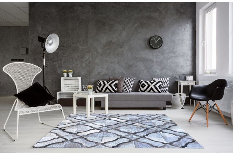 Grey exotic cowhide rug